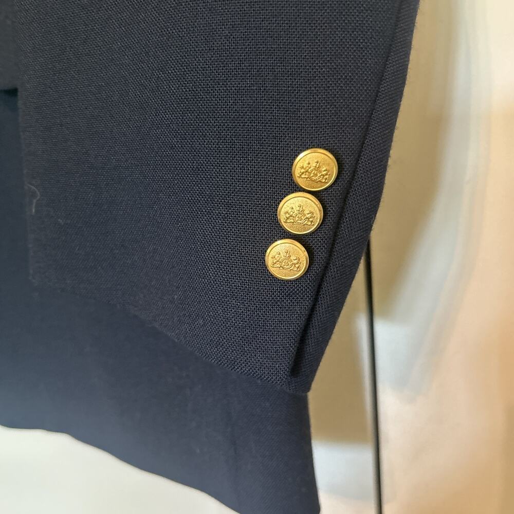 Stafford Men’s Blazer 50R Navy Wool blend Gold Buttons Sports Coat Suit Jacket - Picture 3 of 12